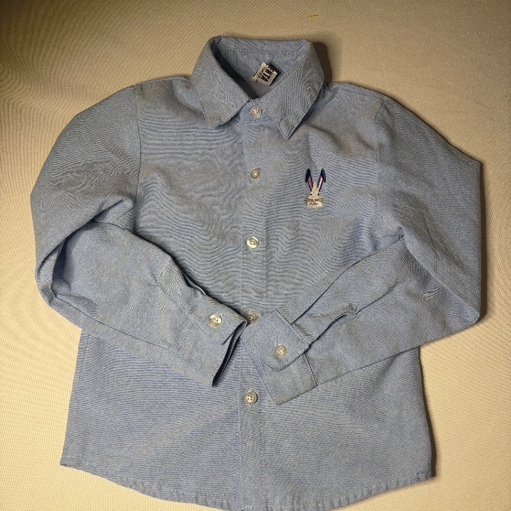 Ocheneta, Bunny Button Down Oxford Shirt Boys 3 years